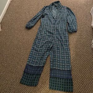 A printed jumpsuit from Anthropologie